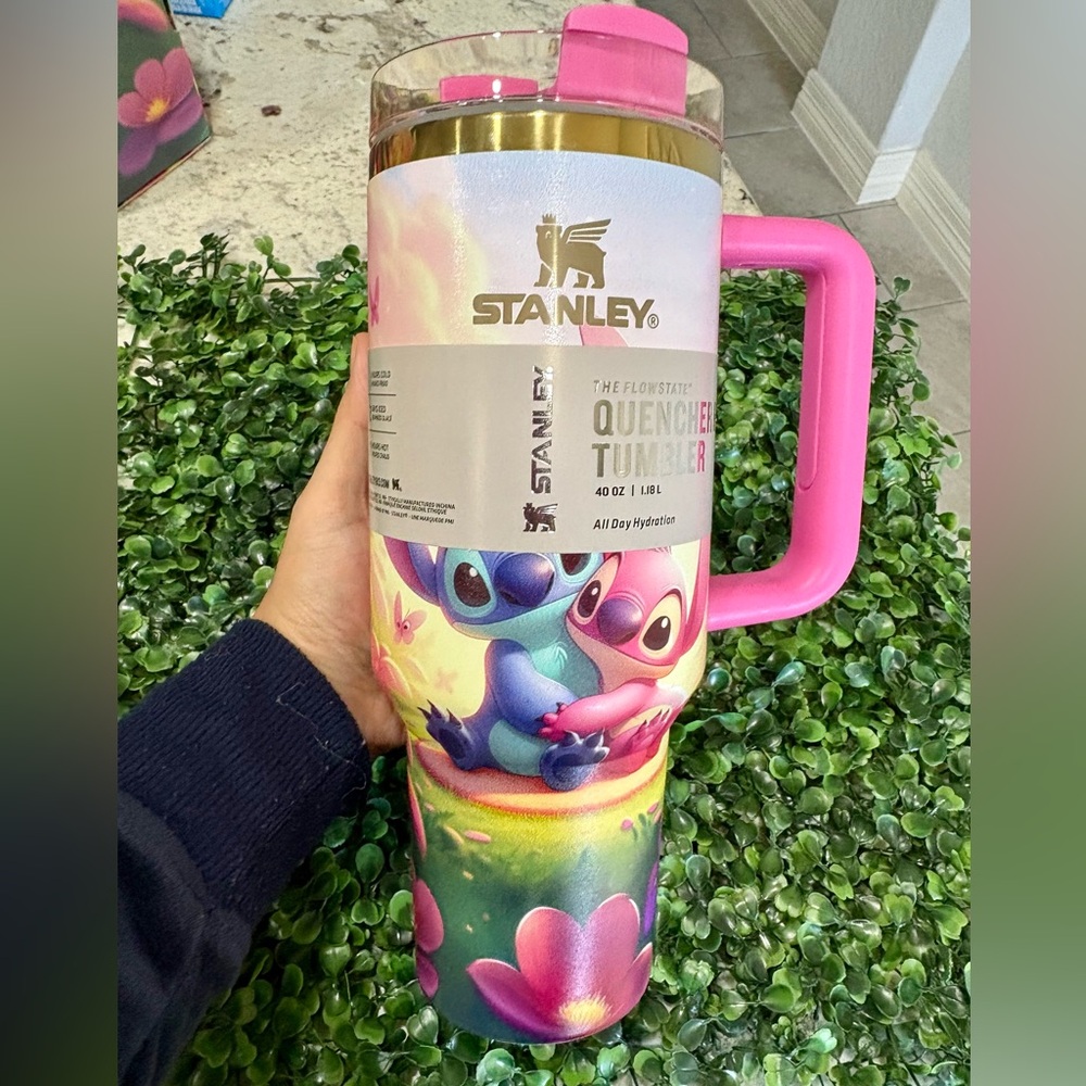 Stanley Pink and Blue Stitch Tumbler with Straw - Picture 3 of 6